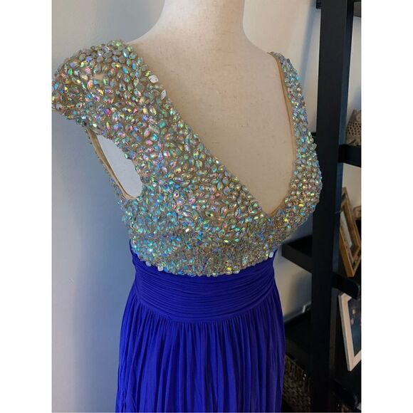 Prom dress blue  long blue dress prom or fancy dress up event size 6 - Picture 3 of 6